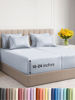 Picture of Extra Deep Split King Sheet Set - 7 Piece Breathable & Cooling Sheets - Hotel Luxury Bed Sheets Set - Easy Fit - Soft, Wrinkle Free & Comfy Sheets Set - Blue Striped Sheet Set w/Extra Deep Pockets