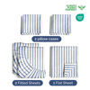 Picture of Extra Deep Split King Sheet Set - 7 Piece Breathable & Cooling Sheets - Hotel Luxury Bed Sheets Set - Easy Fit - Soft, Wrinkle Free & Comfy Sheets Set - Blue Striped Sheet Set w/Extra Deep Pockets