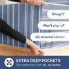 Picture of Extra Deep Full Sheet Set - 6 Piece Breathable and Cooling Sheets - Hotel Luxury Bed Sheets Set - Easy Fit - Soft, Wrinkle Free and Comfy Sheets Set - Blue Striped Sheet Set with Extra Deep Pockets