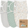 Picture of KeaBabies 3-Pack Organic Baby Swaddle Sleep Sacks - Newborn Swaddle Sack, Ergonomic Baby Swaddles 0-3 Months, Swaddles for Newborns,Baby Sleep Sack,Baby Swaddle Blanket Wrap,Baby Essentials (Prairie)