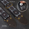 Picture of Nefelibata Guitar Strap,Jacquard Embroidery Cotton Guitar Straps with Crazy Horse Leather Ends for Bass, Electric & Acoustic, Best Gifts for Kids, Guitarists(Brown flower embroidery)