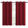 Picture of NICETOWN Christmas Short Blackout Curtains for Small Kitchen Window, Thermal Insulated Solid Grommet Blackout Curtains/Drapes for Living Room (1 Pair, 42 by 50 inches, Burgundy Red)
