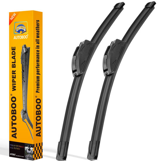 Picture of AUTOBOO 24" and 22" Windshield Wipers Blades (Pack Of 2),OEM Quality Premium All-Seasons Wiper blades,Stable and Quiet Armor wiper blades