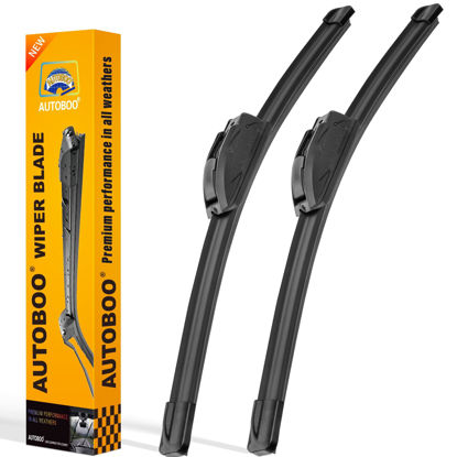 Picture of AUTOBOO 15" and 15" Windshield Wipers Blades (Pack Of 2),OEM Quality Premium All-Seasons Wiper blades,Stable and Quiet Armor wiper blades