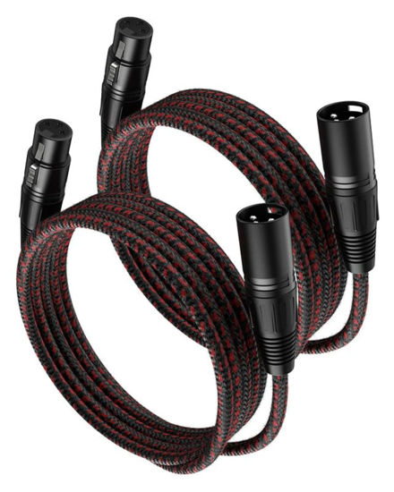 Picture of VANDESAIL XLR Cables 6 FT 2 Pack, XLR Microphone Cable 3-Pin Male to Female Balanced Mic Cable XLR to XLR Speaker Heavy Duty Mic Patch Cords for Microphones, Mixer, XLR Speaker Systems etc