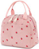 Picture of Bluboon Lunch Bag for Women Men Cute Corduroy Lunch Tote Bags Reusable Insulated Lunch Box Large Capacity Reusable Insulated Cooler for Work Picnic or Travel (Corduroy strawberry pink)