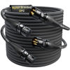 Picture of XLR Cables 25ft 2 Pack, 20 AWG, Professional Gold-Plated Rean Connectors from Neutrik, Kevlar-Reinforced Nylon Braided XLR Microphone Cable, Mic Cable, Shielded and Balanced XLR Male to Female Cord