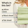 Picture of Queen 6 Piece Sheet Set - Breathable & Cooling Sheets - Hotel Luxury Bed Sheets - 1 Flat Sheet, 1 Fitted Sheet & 4 Pillowcases - Deep Pocket - Easy Fit, Soft & Wrinkle Free - Queen Light Sage Sheets