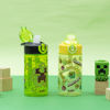 Picture of Zak Designs Minecraft Sage Kids Water Bottle For School or Travel, 16oz Durable Plastic Water Bottle With Straw, Handle, and Leak-Proof, Pop-Up Spout Cover, 2-Pack Set (Creeper)