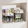 Picture of Delamu 2 Sets of 2-Tier Multi-Purpose Bathroom Cabinet Under Sink Organizers and Storage, Stackable Kitchen Pantry Organization and Storage, Beige