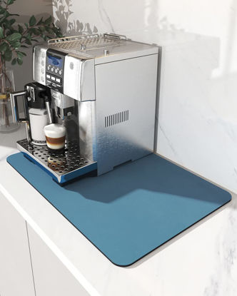 Picture of AMOAMI-Coffee Mat Hide Stain Rubber Backed Absorbent Dish Drying Mat for Kitchen Counter-Coffee Bar Accessories Fit Under Coffee Maker Coffee Machine Coffee Pot Espresso Machine Dish Rack
