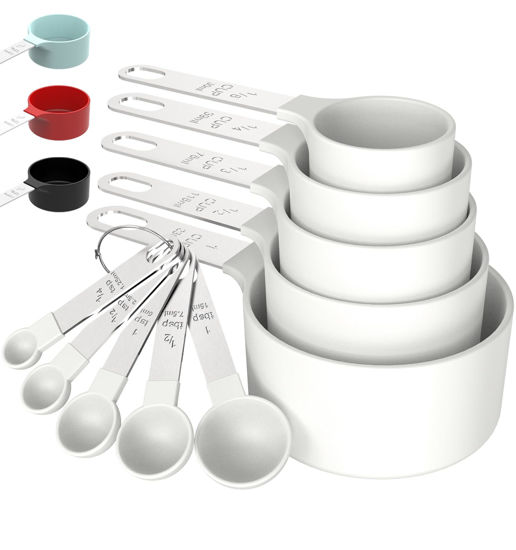Picture of TILUCK Measuring Cups & Spoons Set, Stackable Cups and Spoons, Nesting Measure Cups with Stainless Steel Handle, Kitchen Gadgets for Cooking & Baking
