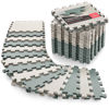 Picture of Gym Flooring Set - Interlocking EVA Soft Foam Floor Mat, 18 Pieces Puzzle Rubber Tiles Protective Ground Surface Protection, Play Workout Exercise Mats Underlay Matting Sports Pool Home Fitness Garage