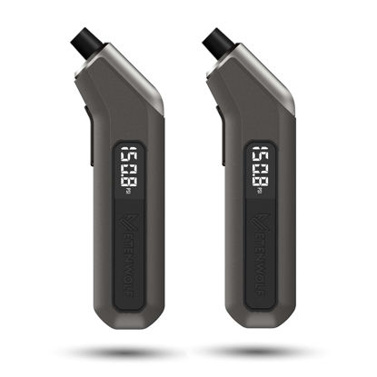 Picture of ETENWOLF Digital Tire Pressure Gauge 2 Pack, Industrial Tire Gauge 3-200 PSI, Calibrated to ANSI B40.7 Grade 2A(Plus-Minus 0.5%), Air Pressure Gauge with Replaceable AAA Batteries (Space Grey)