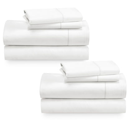 Picture of 2-Pack Luxury Queen Sheet Sets - 400 Thread Count 100% Cotton Sateen - Extra Soft, Breathable & Cooling Sheets, Wrinkle Resistant, 2 Sets of Deep Pocket Bed Sheets - Antique White