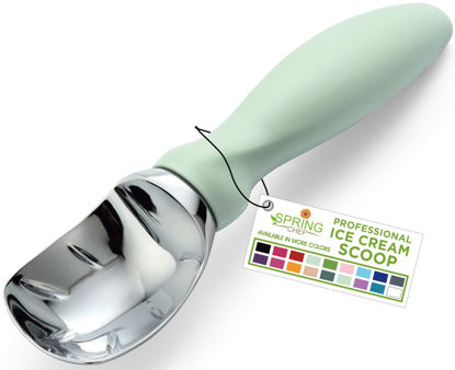 Picture of Spring Chef Ice Cream Scoop with Comfortable Handle, Professional Heavy Duty Sturdy Scooper, Premium Kitchen Tool for Cookie Dough, Gelato, Sorbet, Pistachio