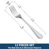 Picture of 12 Piece Dinner Forks Set, Food-Grade Stainless Steel Silverware Forks, Cutlery Forks, Metal Forks for Home, Kitchen or Restaurant, Mirror Polished, Dishwasher Safe - 8 Inch