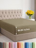 Picture of Extra Deep Queen Fitted Sheet - Hotel Luxury Single Fitted Sheet Only - Sheet Easily Fits 18 inch to 24 inch Mattress - Soft, Wrinkle Free, Breathable and Comfy Extra Deep Pockets Khaki Fitted Sheet
