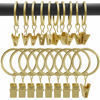 Picture of AMZSEVEN 100 Pack Curtain Rings with Clips, Drapery Clips with Rings, Drapes Rings 1.26 in Interior Diameter, Fits up to 1 in Curtain Rod, Gold Color