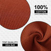 Picture of Kitinjoy 100% Cotton Kitchen Dish Cloths, 12 Pack Waffle Weave Ultra Soft Absorbent Dish Towels for Drying Dishes Quick Drying Kitchen Towels Dish Rags, 12 X 12Inch, Rust