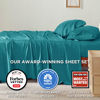 Picture of Bedsure King Size Sheet Sets, Cooling Sheets for Hot Sleepers, Rayon Derived from Bamboo, Breathable & Soft Deep Pocket Up to 16 Inches, Hotel Luxury Silky Bedding, Bedsheet & Pillowcases, Turquoise
