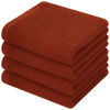Picture of Kitinjoy 100% Cotton Waffle Weave Kitchen Towels, 4-Pack Super Soft and Absorbent Kitchen Dish Towels for Drying Dishes, Kitchen Hand Towels, 13 in x 28 in, Rust