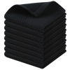 Picture of Kitinjoy 100% Cotton Kitchen Dish Cloths, 8 Pack Waffle Weave Ultra Soft Absorbent Dish Towels for Drying Dishes Quick Drying Kitchen Towels Dish Rags, 12 X 12Inch, Black
