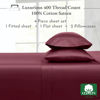 Picture of California Design Den 100% Cotton Sheets, Soft Queen Sheet Set, Cooling Sheets for Queen Size Bed with Deep Pockets, 400 Thread Count Sateen, Bedding Sheets & Pillowcases, Queen Sheets (Burgundy Red)