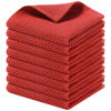 Picture of Kitinjoy 100% Cotton Kitchen Dish Cloths, 8 Pack Waffle Weave Ultra Soft Absorbent Dish Towels for Drying Dishes Quick Drying Kitchen Towels Dish Rags, 12 X 12 Inches, Brick Red