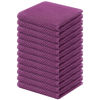 Picture of Kitinjoy 100% Cotton Kitchen Dish Cloths, 12 Pack Waffle Weave Ultra Soft Absorbent Dish Towels for Drying Dishes Quick Drying Kitchen Towels Dish Rags, 12 X 12Inch, Violet