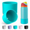 Picture of Alwenid 2PCS Silicone Water Bottle Boot for Owala 32 Oz, Anti-Slip Protective Sleeve Bottom Bumper Protector for FreeSip, Twist, and Flip Stainless Steel Water Bottles (Blue)
