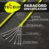 Picture of TECEUM Paracord Type III 550 Sofit Yellow - 50 ft - 4mm - Tactical Rope MIL-SPEC - Outdoor para Cord -Camping Hiking Fishing Gear and Equipment - EDC Parachute Cord - Strong Survival Rope