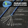 Picture of TECEUM Paracord Type III 550 ICY Lake - 200 ft - 4mm - Tactical Rope MIL-SPEC - Outdoor para Cord - Camping Hiking Fishing Gear - EDC Parachute Cord - Strong Survival Rope 466