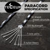 Picture of TECEUM Paracord Type III 550 Urban Camo - 100 ft - 4mm - Tactical Rope MIL-SPEC - Outdoor para Cord -Camping Hiking Fishing Gear and Equipment - EDC Parachute Cord - Strong Survival Rope