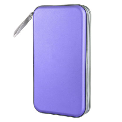 Picture of CD Case, Siveit DVD Case Holder 96 Capacity Hard Plastic CD DVD Disc Cases Storage Binder Wallet for Car Home Office Travel (Lavender)