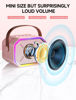 Picture of Karaoke Machine for Kids and Adults, Mini Portable Bluetooth Speaker with 2 Wireless Microphones, Led Lights for TV, Home Party, Kids Gift for Girls Boys Family Party Birthday (Pinkcolor)