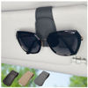 Picture of CHOSMOYI Magnetic Leather Sunglass Holder for Car, Sunglasses Clip for Car Visor, Auto Interior Accessories Universal for Different Size Eyeglasses (Black)