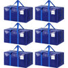 Picture of 6 Pack Extra Heavy Duty Large Moving Bags with Strong Zipper & Comfortable Handles, Sturdy & Durable Clothes Storage Bags Totes Bins, Blue Packing Bags Moving Boxes College Moving Supplies, Blue