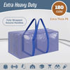 Picture of 6 Pack Extra Heavy Duty Large Moving Bags with Strong Zipper & Comfortable Handles, Sturdy & Durable Clothes Storage Bags Totes Bins, Blue Packing Bags Moving Boxes College Moving Supplies, Blue