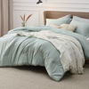 Picture of Bedsure California King Comforter Set - Sage Green Comforter Cal King Size, Soft Bedding for All Seasons, Cationic Dyed Bedding Set, 3 Pieces, 1 Comforter (104"x96") and 2 Pillow Shams (20"x36"+2")