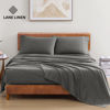 Picture of LANE LINEN 100% Organic Cotton Full Sheets Set 4-Piece Pure Percale Long Staple Soft Bedding Breathable Fits Mattress Upto 15" Deep - Charcoal