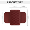 Picture of Upgraded Car Center Console Cover,Microfiber Leather Car Armrest Cover Cushion with 2 Storage Bags,Universal Car Armrest Storage Box Car Interior Accessories for Most Vehicles (Red)