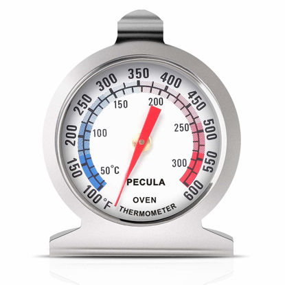Picture of Oven Thermometer 50-300°C/100-600°F, Oven Grill Fry Chef Smoker Analog Thermometer Instant Read Stainless Steel Kitchen Cooking Thermometer