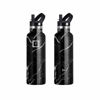 Picture of IRON °FLASK Camping & Hiking Hydration Canteens - 3 Lids (Narrow Straw Lid) Leak Proof Vacuum Insulated Stainless Steel - Hot & Cold Double Walled Sports Water Bottle - Black Marquina, 20 Oz
