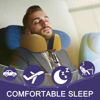 Picture of napfun Neck Pillow for Traveling, Upgraded Travel Neck Pillow for Airplane 100% Pure Memory Foam Travel Pillow for Flight Headrest Sleep, Portable Plane Accessories, Yellow, Medium (120-200LB)