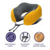Picture of napfun Neck Pillow for Traveling, Upgraded Travel Neck Pillow for Airplane 100% Pure Memory Foam Travel Pillow for Flight Headrest Sleep, Portable Plane Accessories, Yellow, Medium (120-200LB)
