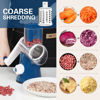 Picture of Cambom Rotary Cheese Grater Hand Crank Cheese Shredder for Fresh Cheese, Vegetable, Nuts,Non-slip Suction Base, Free Cleaning Brush Three Blades,Deep Blue