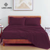 Picture of LANE LINEN 100% Organic Cotton Twin Bed Sheet Set, 3 Pc Twin Size Sheet Set, Soft & Breathable Twin Sheet Set Boys, Hotel Style Bedding Sheets & Pillowcases, 15" Deep Twin Fitted Sheet - Windsor Wine