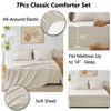 Picture of CozyLux California King Comforter Set with Sheets 7 Pieces Bed in a Bag Beige Cal King All Season Bedding Sets with Comforter, Pillow Shams, Flat Sheet, Fitted Sheet and Pillowcases