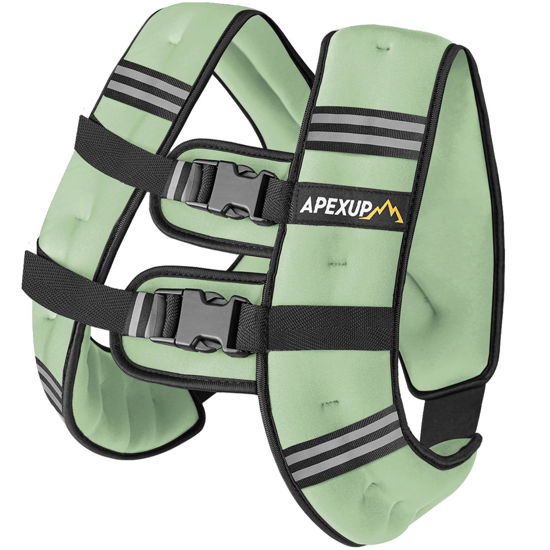 Picture of APEXUP Weighted Vest Men 15lbs Weights with Reflective Stripe, Weighted vest for Women Workout Equipment for Strength Training Running (Mint)